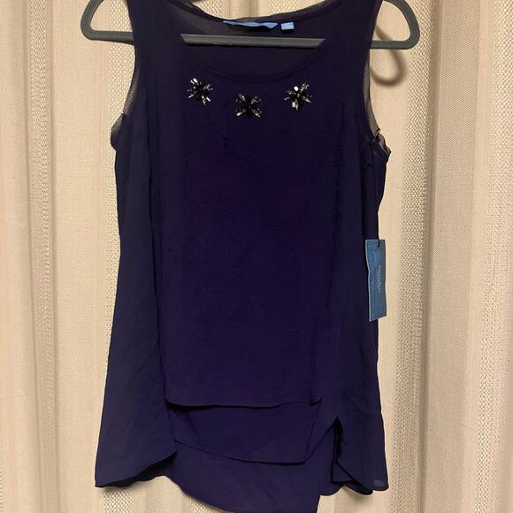 Simply Vera Wang Dark Purple Tank Top Blouse NWT Size xs - Picture 1 of 3
